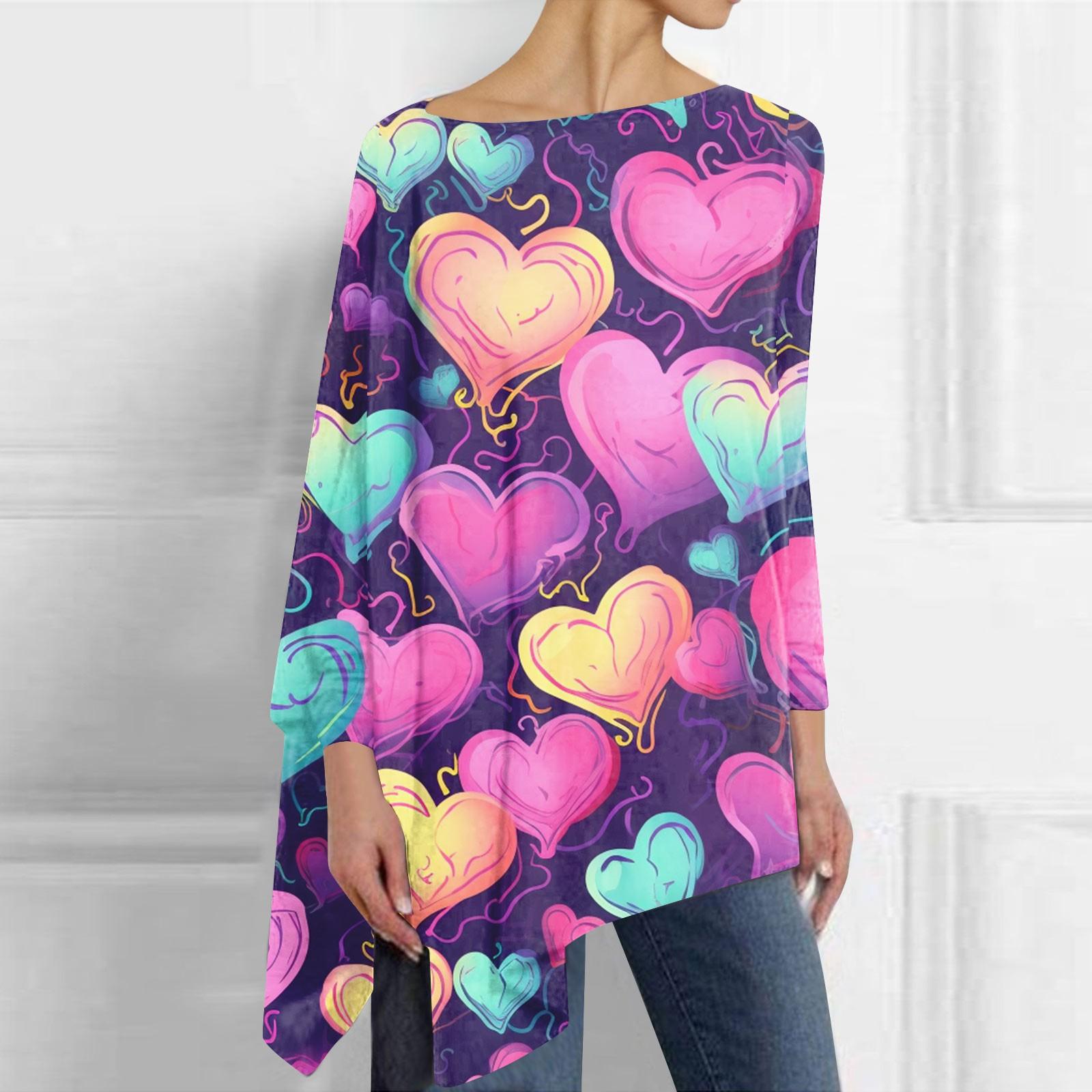Women s Fashion Casual Asymmetrical Hem Long Sleeve Crewneck Valentine s Day Love Printed Top T-shirt
Women s Fashion Casual Asymmetrical Hem Long Sleeve Crewneck Valentine s Day Love Printed Top T-shirt