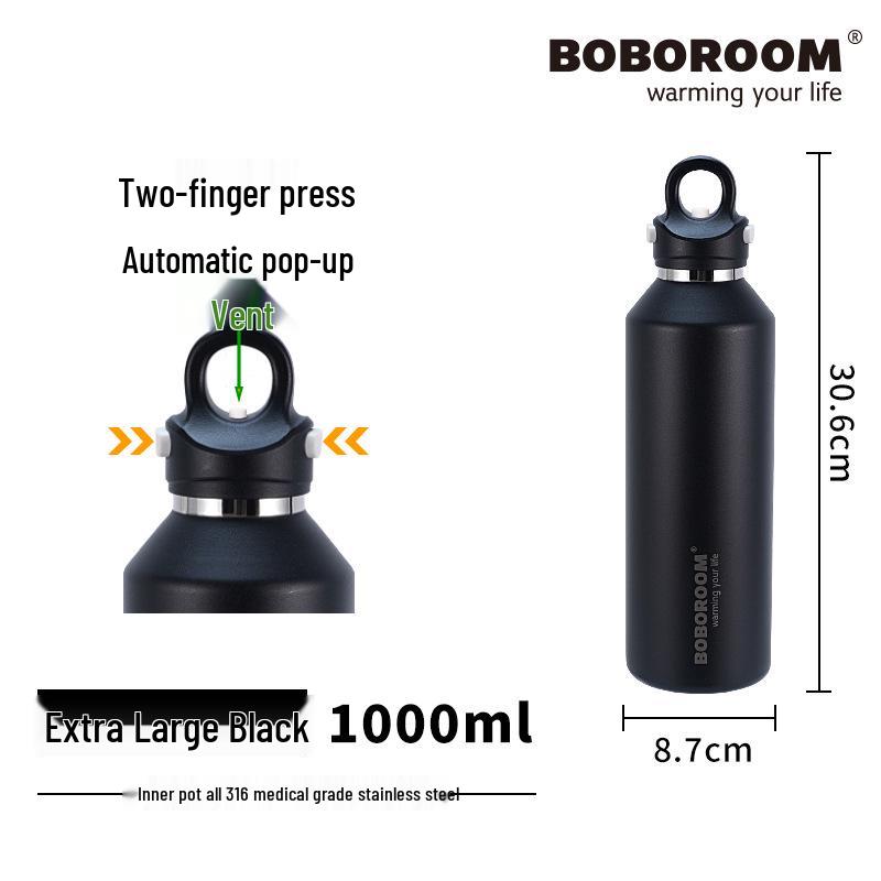 1000ML 316L Stainless Steel Sports Thermos Cup - Quick Open, Single-Handed Design, Cold Insulation for Outdoors 1000ML
1000ML 316L Stainless Steel Sports Thermos Cup - Quick Open, Single-Handed Design, Cold Insulation for Outdoors 1000ML