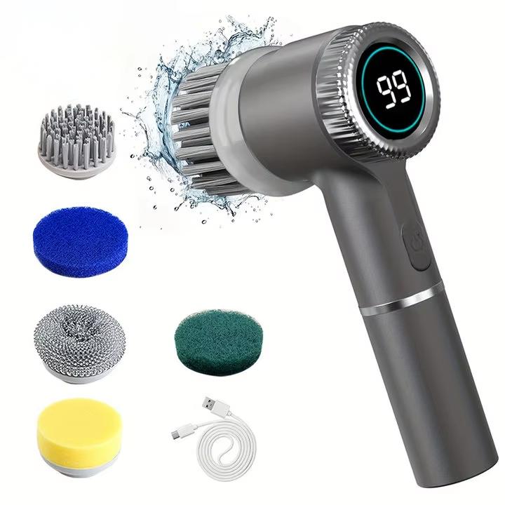 Electric Spin With 5 Replaceable Brush Head, Three-speed Adjustable Handheld Rechargeable Shower Scrubber сірий
Electric Spin With 5 Replaceable Brush Head, Three-speed Adjustable Handheld Rechargeable Shower Scrubber сірий