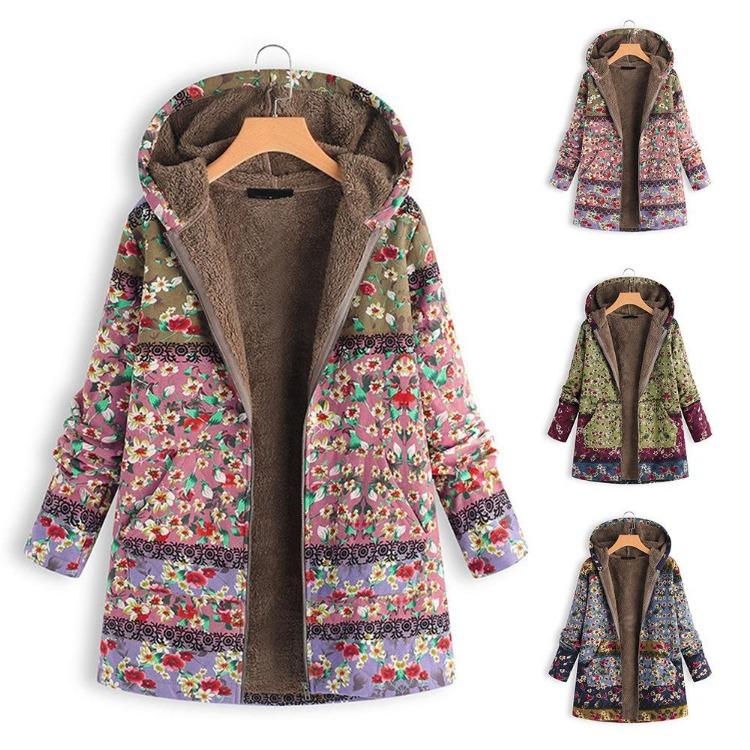 Women s Warm Fashion Hooded Zipper Coat Thickened Long Printed Cotton-padded Coat for Autumn Winter Large Size S рожевий
Women s Warm Fashion Hooded Zipper Coat Thickened Long Printed Cotton-padded Coat for Autumn Winter Large Size S рожевий