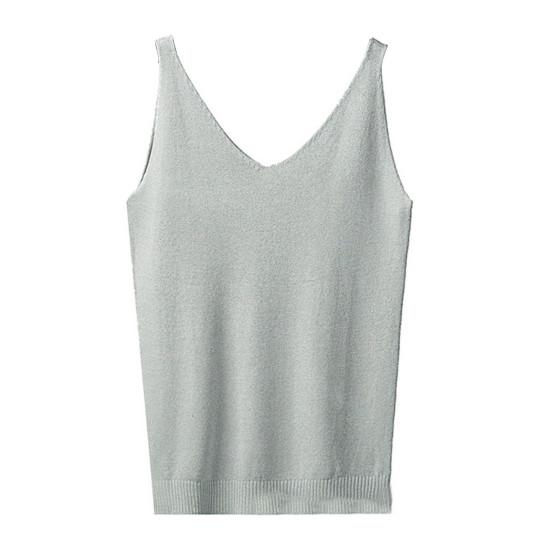 Женские топы на бретелях с v-образным вырезом без рукавов, свободные пуловеры, сверкающие яркие шелковые однотонные низы серый
Женские топы на бретелях с v-образным вырезом без рукавов, свободные пуловеры, сверкающие яркие шелковые однотонные низы серый