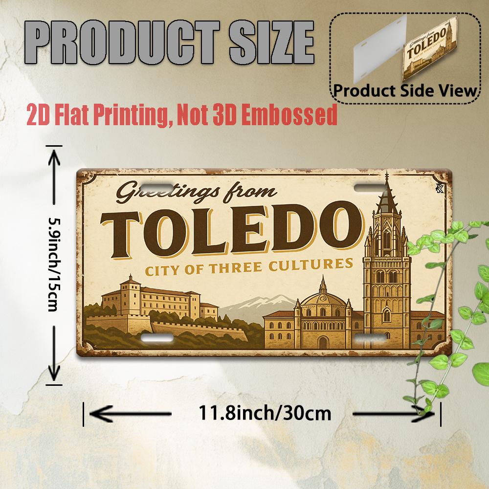 D Flat pc Vintage Toledo City of Three Cultures Metal Wall Art Sign Spanish English Text Historic Landmarks (Alczar Sy 15x30cm(5.9x7.8inch)
D Flat pc Vintage Toledo City of Three Cultures Metal Wall Art Sign Spanish English Text Historic Landmarks (Alczar Sy 15x30cm(5.9x7.8inch)