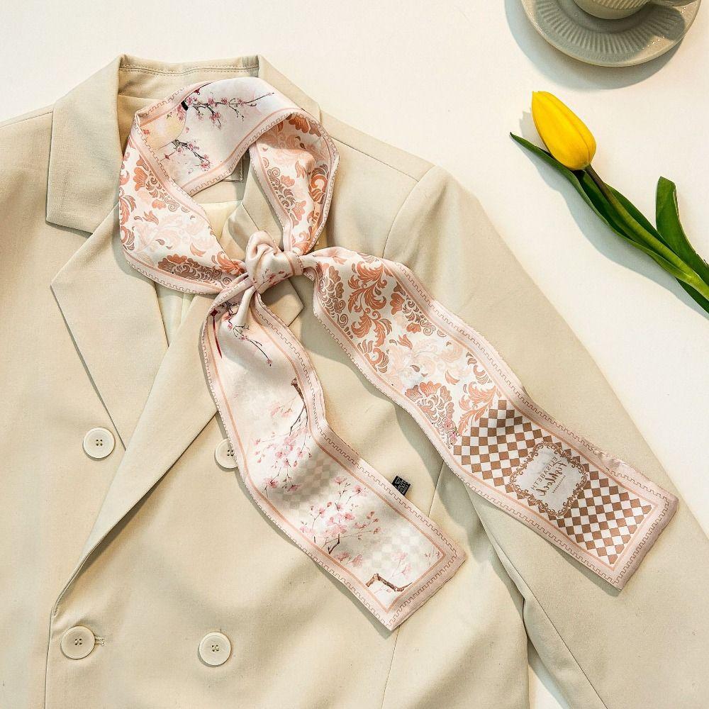Korean Style Women Silk Scarf Ponytail Holder Printing Neckerchief Floral Satin Hair Band Wedding Style18
Korean Style Women Silk Scarf Ponytail Holder Printing Neckerchief Floral Satin Hair Band Wedding Style18