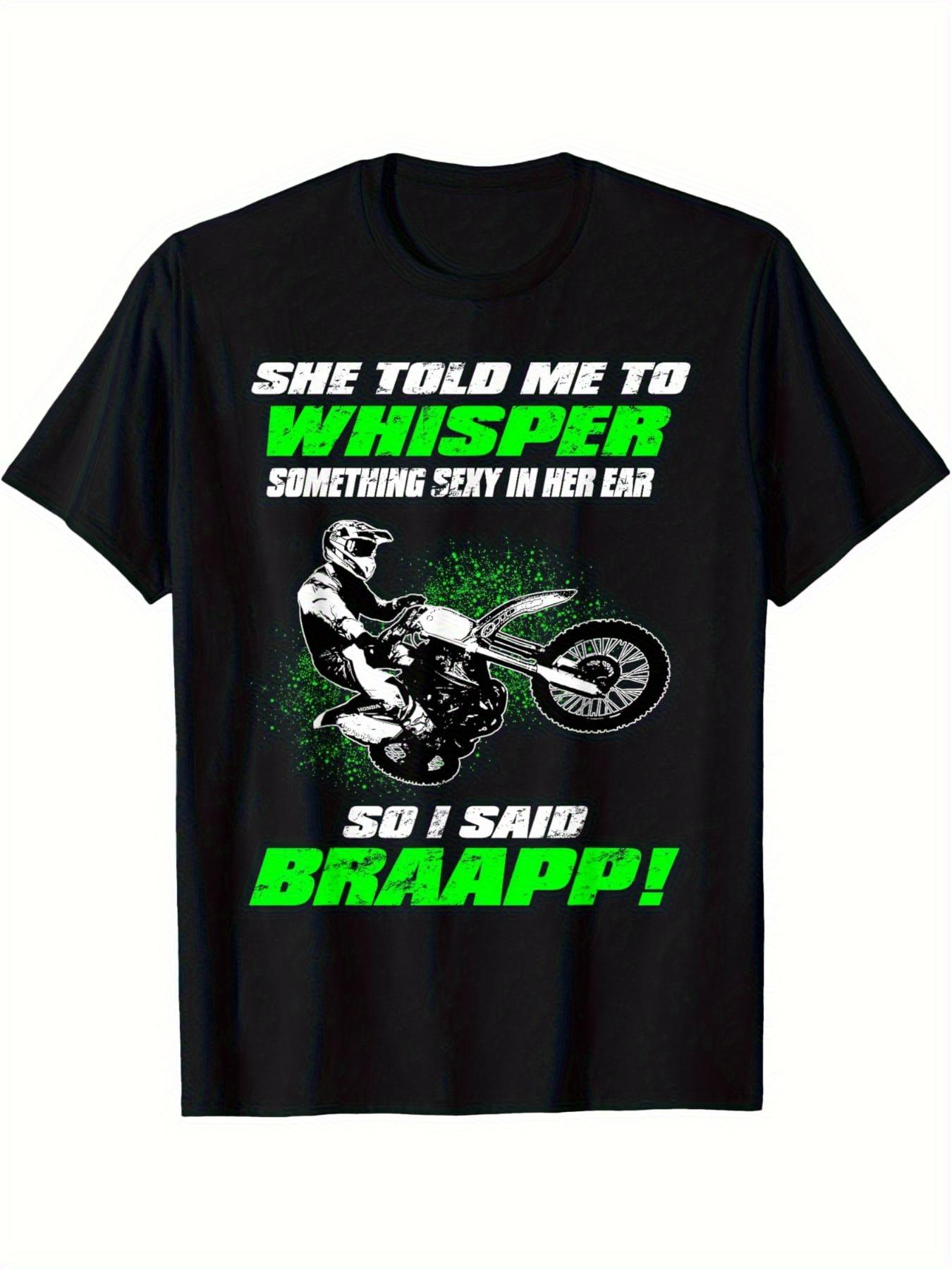 Funny Motocross Graphic T-shirt - She Told Me to Whisper Something in Her Ear Slogan & Dirt Bike Rider Design XXXXL
Funny Motocross Graphic T-shirt - She Told Me to Whisper Something in Her Ear Slogan & Dirt Bike Rider Design XXXXL