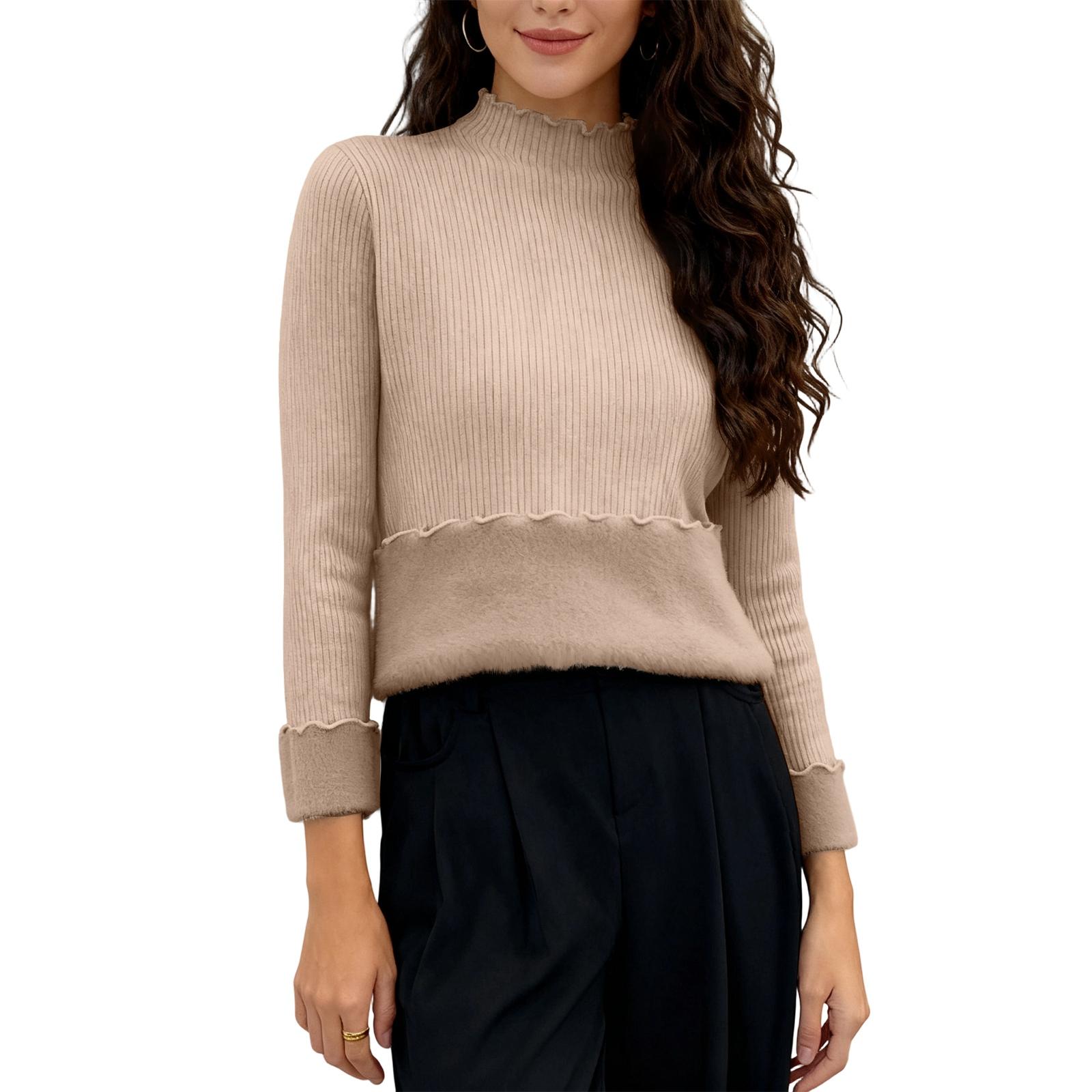 Женский модный и повседневный однотонный базовый топ с длинным рукавом и флисовой подкладкой One Size
Женский модный и повседневный однотонный базовый топ с длинным рукавом и флисовой подкладкой One Size