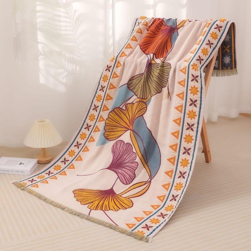 Банное полотенце Впитывающее Быстросохнущее Хлопковая Пряжа Пляжное Полотенце, Жаккардовое Банное Полотенце Мягкое Большое Полотенце 80x160см, Различные Стильные Дизайны с Цветочным Узором, 1 шт.