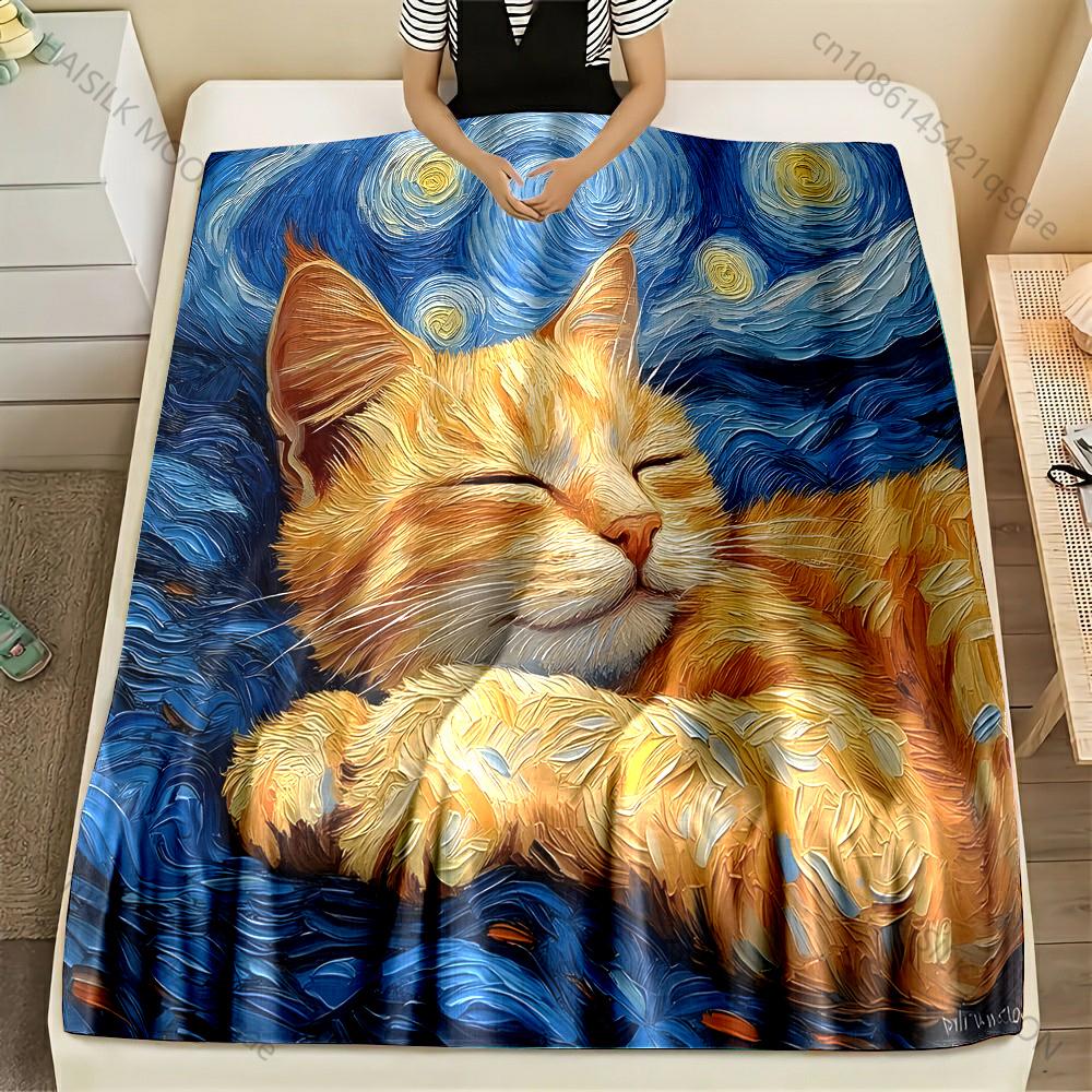 Multi-size Starry Night Cat Pattern Blanket Flannel Material Soft Warm for All Seasons, Home Outdoor Camping Picnics RV Gifts 75x90cm
Multi-size Starry Night Cat Pattern Blanket Flannel Material Soft Warm for All Seasons, Home Outdoor Camping Picnics RV Gifts 75x90cm