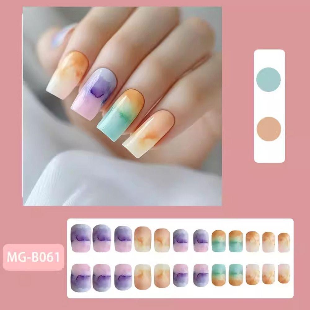 24 Pieces Short Press on Fake Nails DIY Watercolor Smudge Nails Gifts Macaroon Color Square Nail style 1
24 Pieces Short Press on Fake Nails DIY Watercolor Smudge Nails Gifts Macaroon Color Square Nail style 1