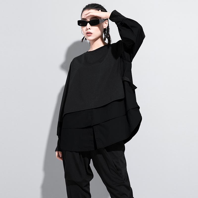 Women s Trendy Dark Style Round Neck Patchwork Long Sleeve T-shirt L
Women s Trendy Dark Style Round Neck Patchwork Long Sleeve T-shirt L