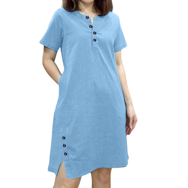 ZANZEA Женское летнее повседневное платье с круглым вырезом и короткими рукавами 5XL светло-синий
ZANZEA Женское летнее повседневное платье с круглым вырезом и короткими рукавами 5XL светло-синий