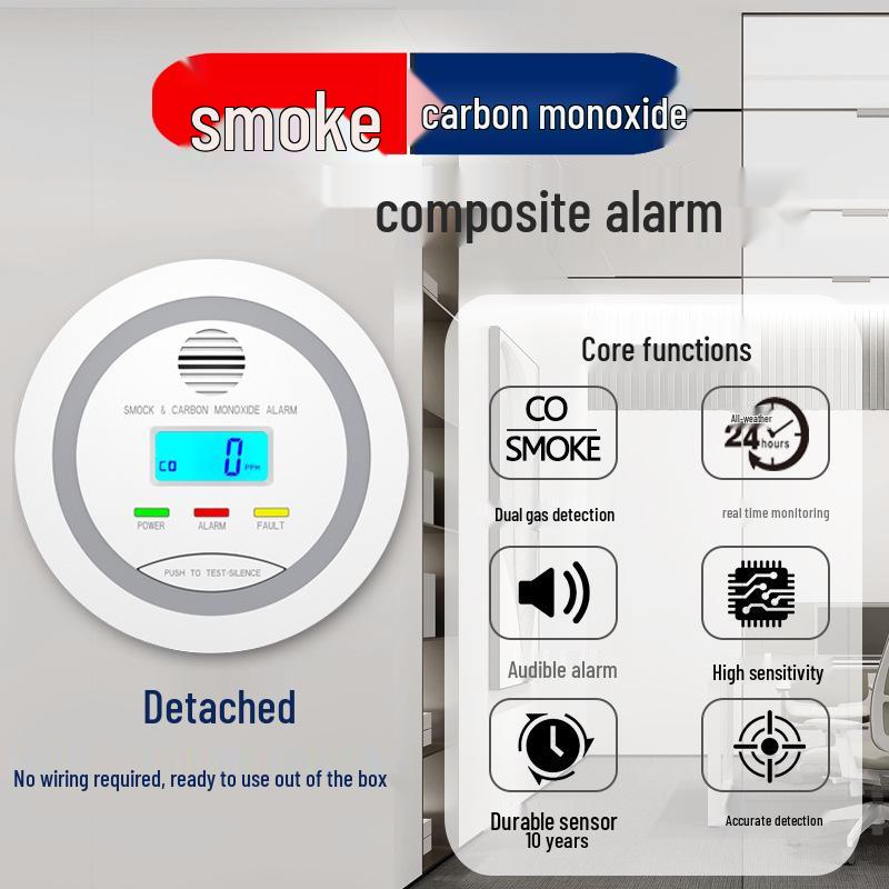 Високочутливий довговічний сигналізатор диму та чадного газу Smoke & CO Alarm - Light Gray
Високочутливий довговічний сигналізатор диму та чадного газу Smoke & CO Alarm - Light Gray