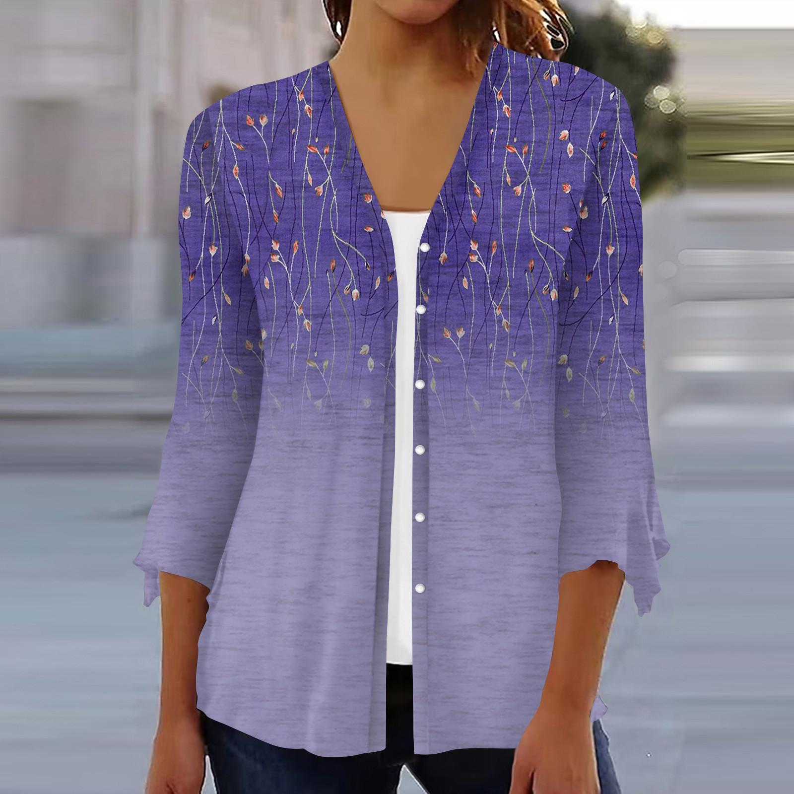 Кардиган с открытым передом и рукавами 3/4 для женщин, кардиган на пуговицах в стиле ретро с цветочным принтом для платья, женские топы с v-образным вырезом, накидка XXL фиолетовый
Кардиган с открытым передом и рукавами 3/4 для женщин, кардиган на пуговицах в стиле ретро с цветочным принтом для платья, женские топы с v-образным вырезом, накидка XXL фиолетовый