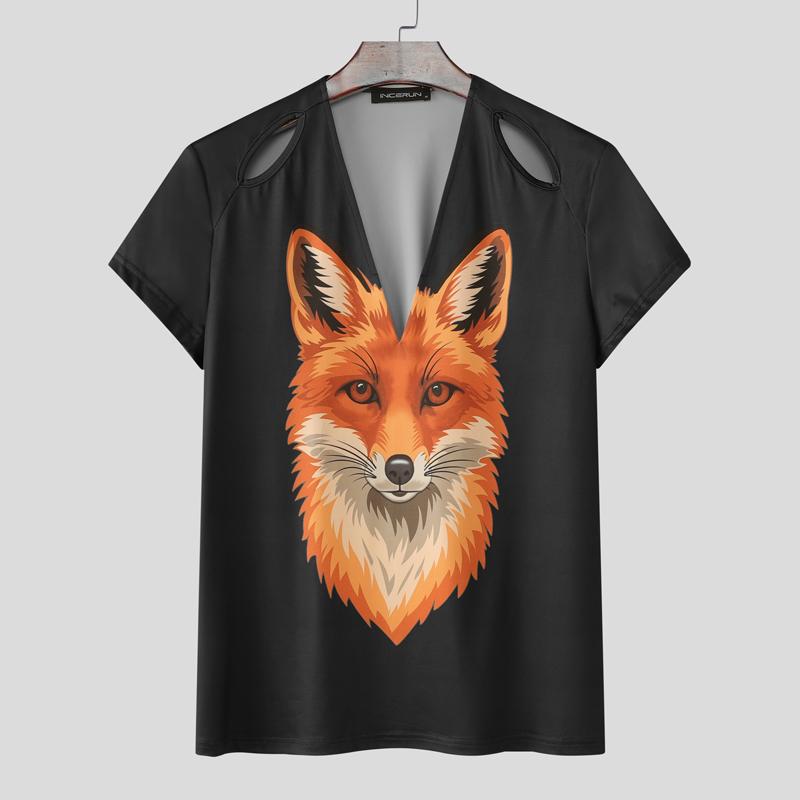 INCERUN Men Cutout V Neck Short Sleeves 3D Print Casual Fitted T-shirts Tops 3XL
INCERUN Men Cutout V Neck Short Sleeves 3D Print Casual Fitted T-shirts Tops 3XL