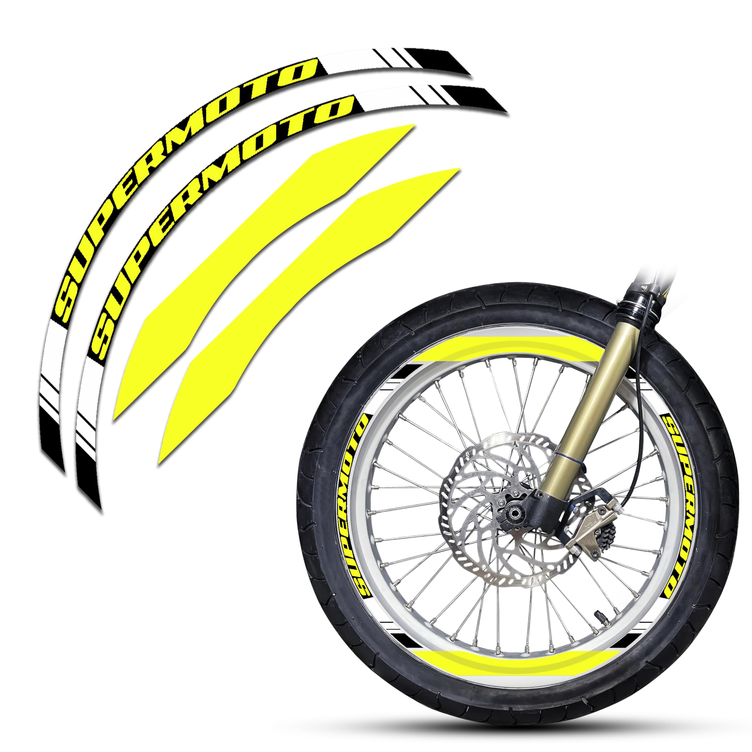 KUNGFU GRAPHICS Motorcycle Rim Stickers, Rim Stripes, Wheel Stickers (Yellow) for SUPERMOTO, Universal Fit, 17-inch
KUNGFU GRAPHICS Motorcycle Rim Stickers, Rim Stripes, Wheel Stickers (Yellow) for SUPERMOTO, Universal Fit, 17-inch