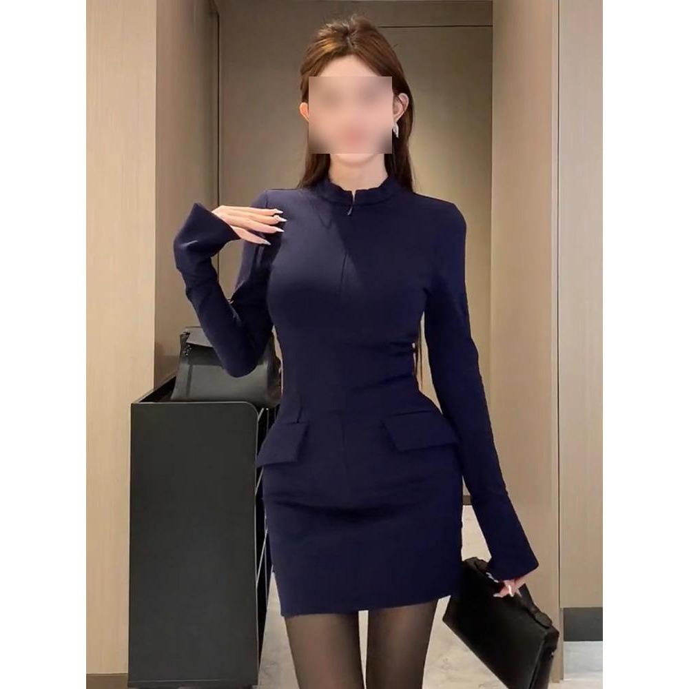 2025 High-End Long-Sleeve Bodycon Dress for Women - Slimming Hip Wrap Skirt for Early Spring, Autumn, and Winter Small
2025 High-End Long-Sleeve Bodycon Dress for Women - Slimming Hip Wrap Skirt for Early Spring, Autumn, and Winter Small