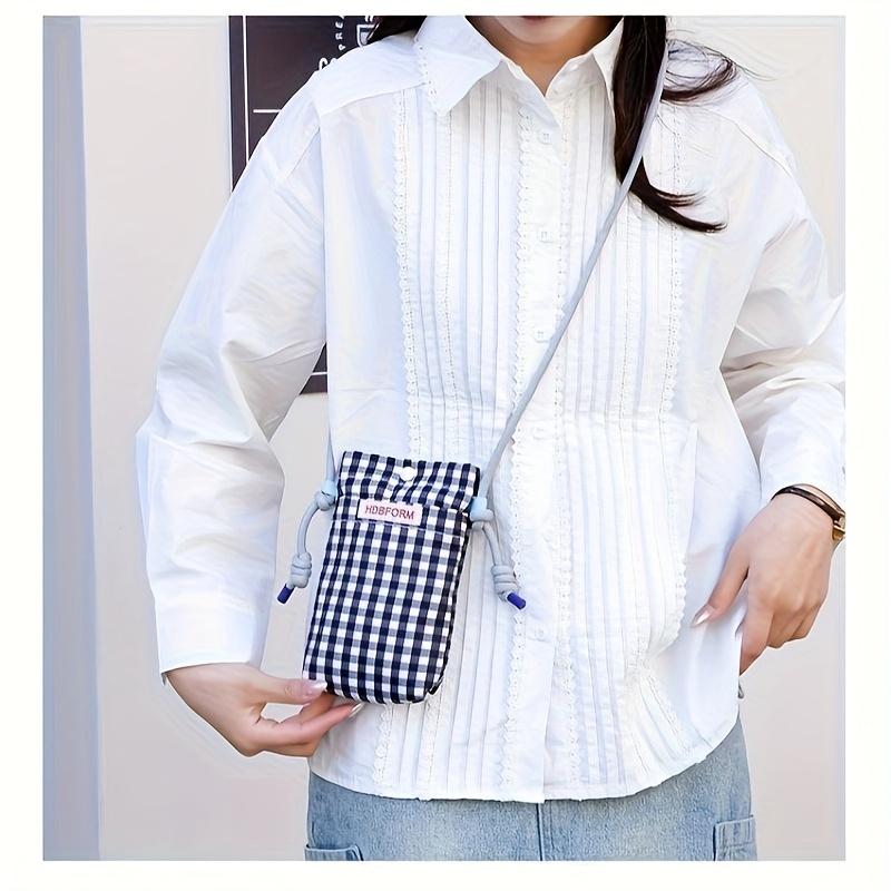 Versatile Contrasting Checkered Phone Bag with Drawstring Shoulder Strap, Crossbody, Ultra Lightweight Mini Small Square Bag чёрный
Versatile Contrasting Checkered Phone Bag with Drawstring Shoulder Strap, Crossbody, Ultra Lightweight Mini Small Square Bag чёрный