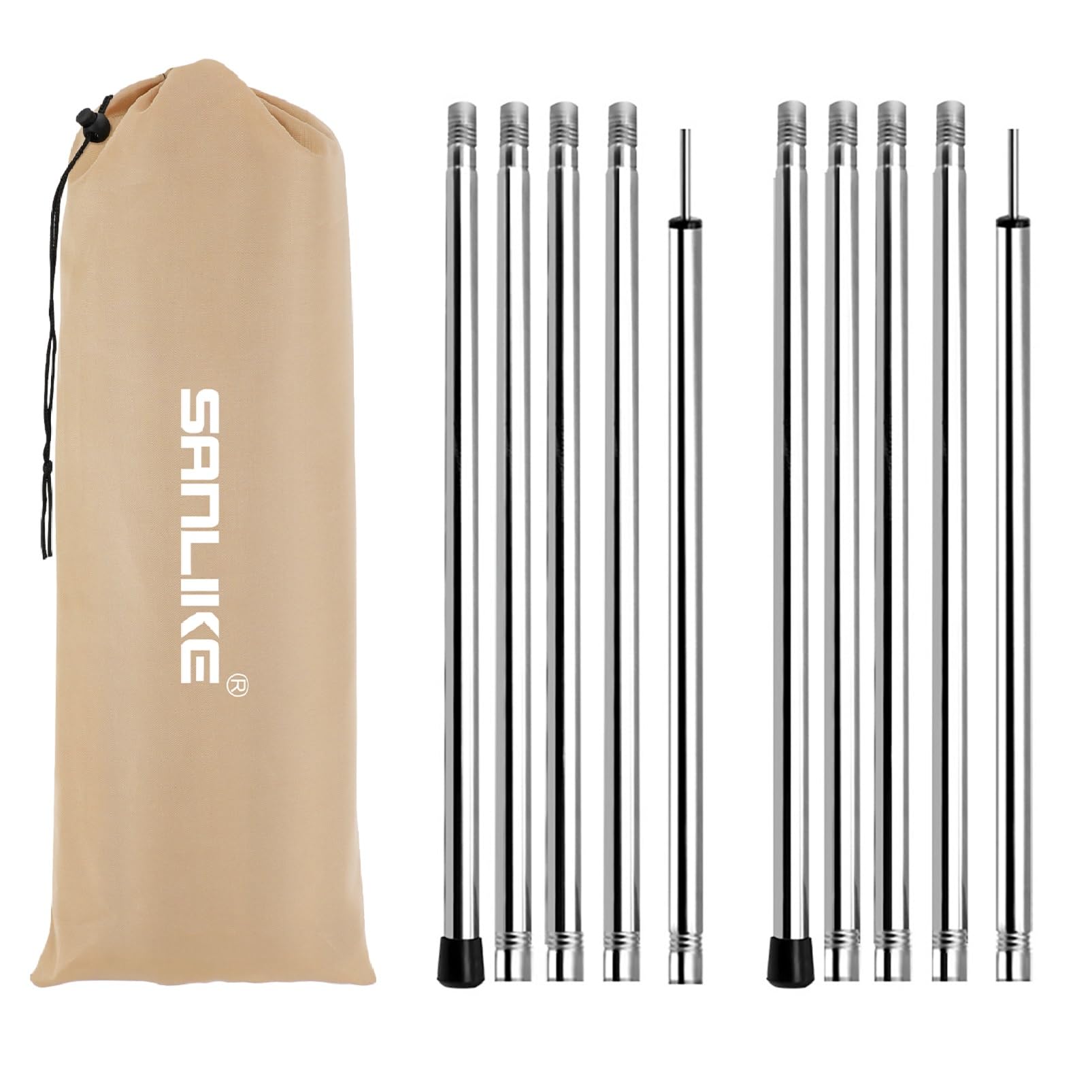 SANLIKE Tarp Tent Total Length Approximately Stainless Steel For Flip Up the Split Supports the Can Also Be Used as a Storage Bag Set of 2 Pole, Pole, серебряный
SANLIKE Tarp Tent Total Length Approximately Stainless Steel For Flip Up the Split Supports the Can Also Be Used as a Storage Bag Set of 2 Pole, Pole, серебряный