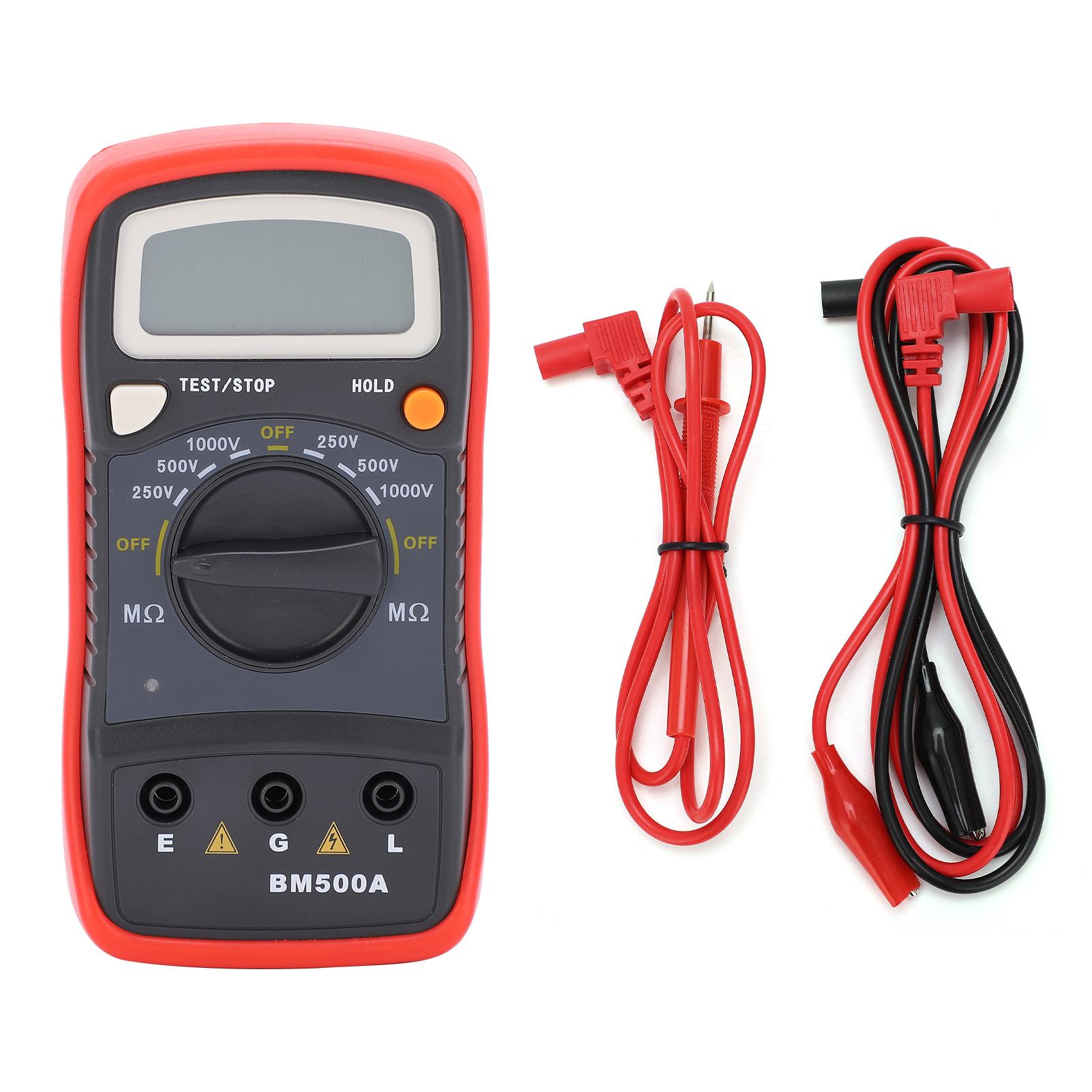 BM500A 1000V LCD Resistance Tester Digital Insulation Resistance Meter Megohm Meter
BM500A 1000V LCD Resistance Tester Digital Insulation Resistance Meter Megohm Meter
