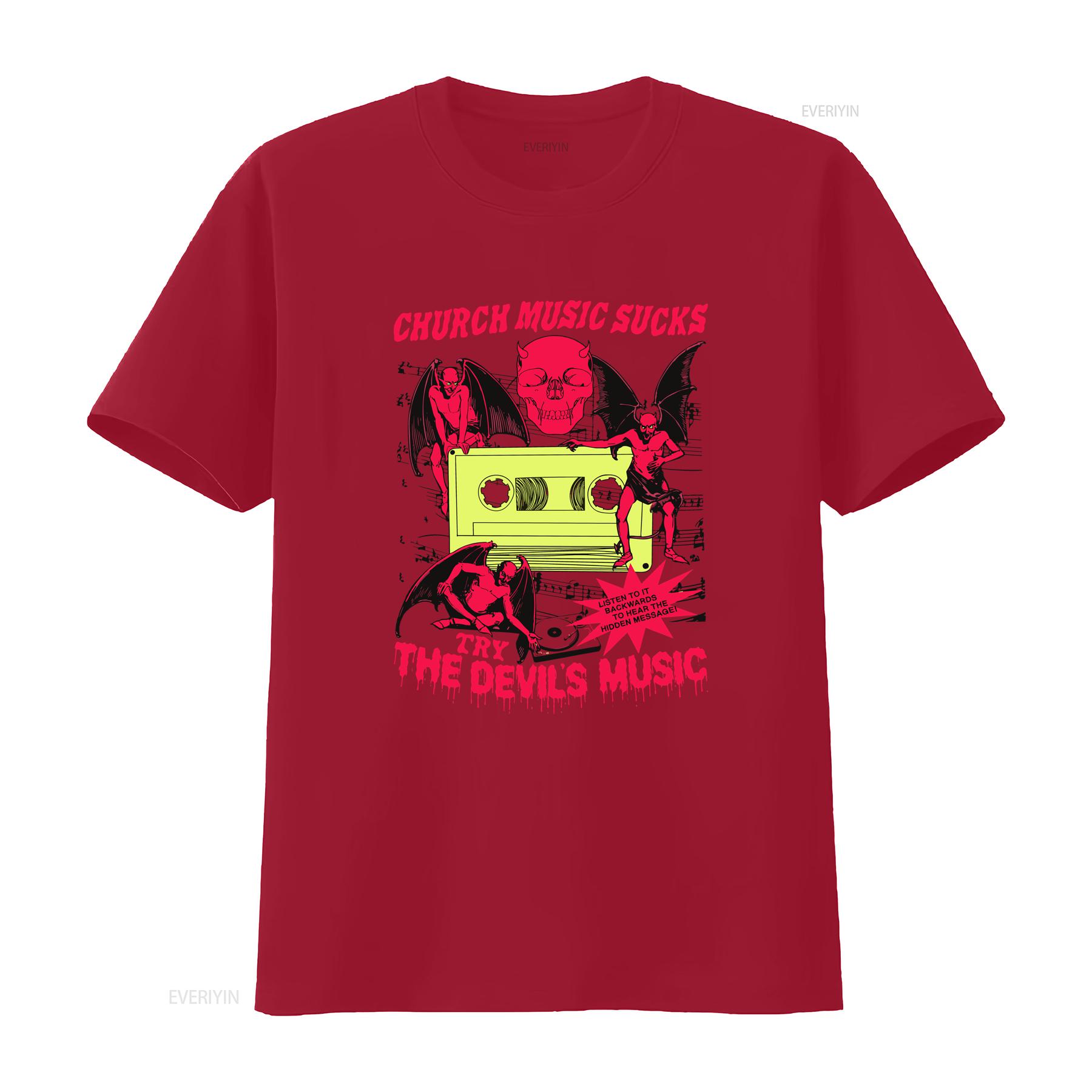 Church Music Sucks Try The Devils Funny Horror Retro Heavy Metal T Shirt vintage Washed fashion designer clothes Unisex Soft S
Church Music Sucks Try The Devils Funny Horror Retro Heavy Metal T Shirt vintage Washed fashion designer clothes Unisex Soft S