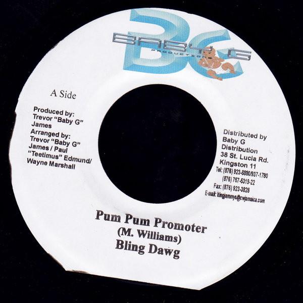 7inch Record BLING DAWG Pum Pum Promoter NONE Baby G Producti 2004 Jamaica Reggae Ska Dub Used
7inch Record BLING DAWG Pum Pum Promoter NONE Baby G Producti 2004 Jamaica Reggae Ska Dub Used