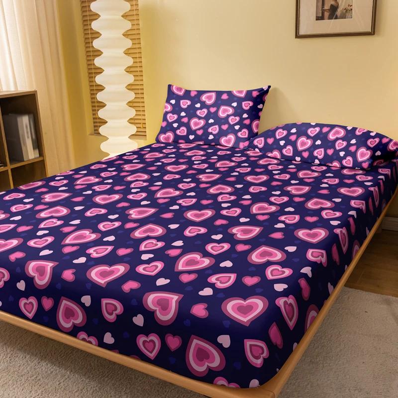 1 Piece Four Ring Pink Heart Pattern Sanded Fitted Sheet, Heart Printed Bedspread For Bedroom, Bedding (Not Include Pillowcase) 71x132cm
1 Piece Four Ring Pink Heart Pattern Sanded Fitted Sheet, Heart Printed Bedspread For Bedroom, Bedding (Not Include Pillowcase) 71x132cm
