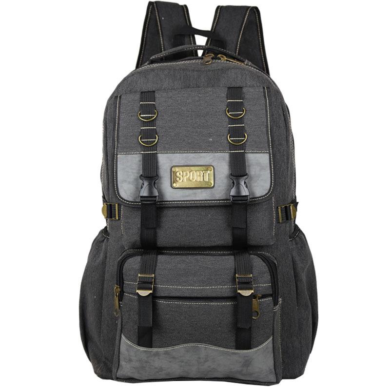 Мужской Женский Прочный Холщовый Рюкзак Большой Вместимости Для Походов На Природе Путешествий Багажная Сумка Большая Студенческая Школьная Сумка