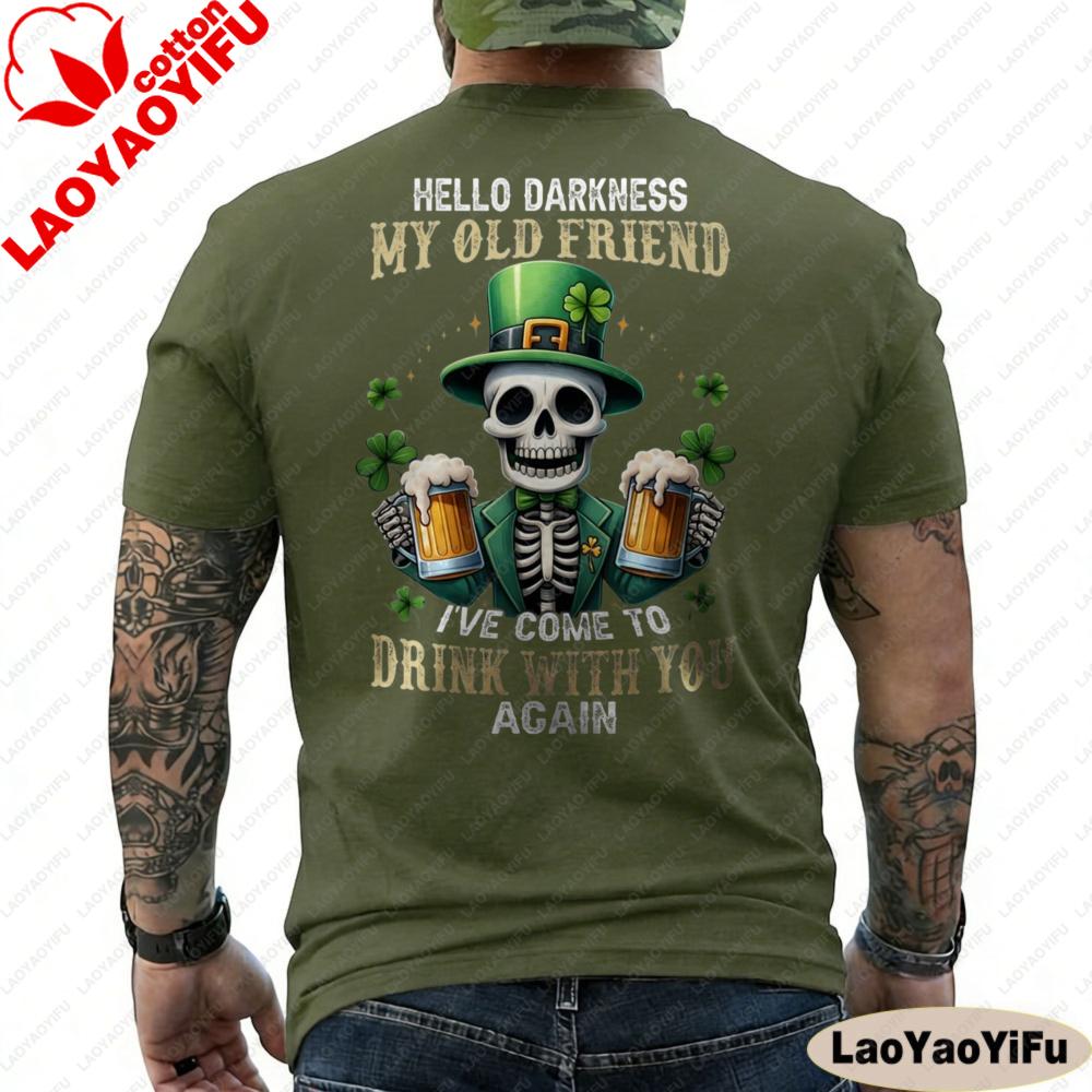 Hello Darkness My Old Friend Irish Beer St Patricks Day ON BACK TShirt Festive Party T Shirt Shortsleeved Fashion Men Tops 4XL
Hello Darkness My Old Friend Irish Beer St Patricks Day ON BACK TShirt Festive Party T Shirt Shortsleeved Fashion Men Tops 4XL