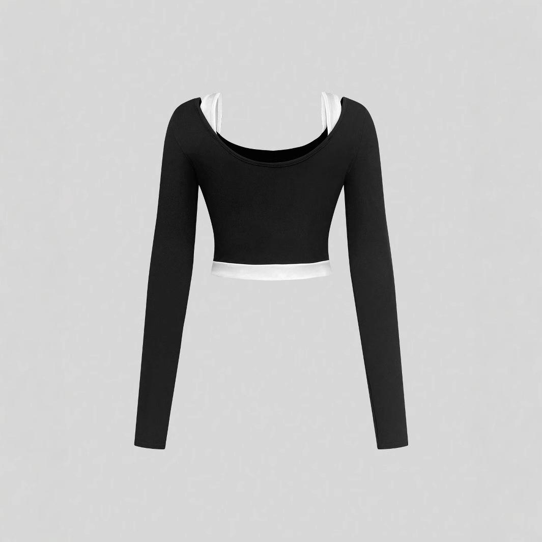 European & American New Style Women s Slimming Patchwork Long-Sleeved T-Shirt M чёрный
European & American New Style Women s Slimming Patchwork Long-Sleeved T-Shirt M чёрный