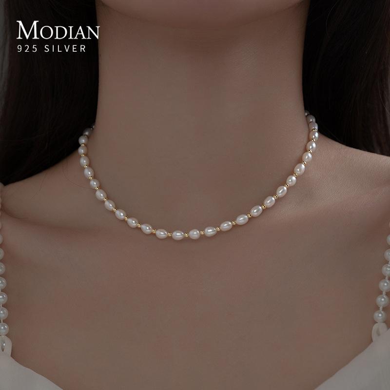 MODIAN Real 925 Sterling Sier Натуральный пресноводный жемчужный шарм Nece Choker Короткая цепочка Nece Ювелирные изделия Свадебные украшения
MODIAN Real 925 Sterling Sier Натуральный пресноводный жемчужный шарм Nece Choker Короткая цепочка Nece Ювелирные изделия Свадебные украшения