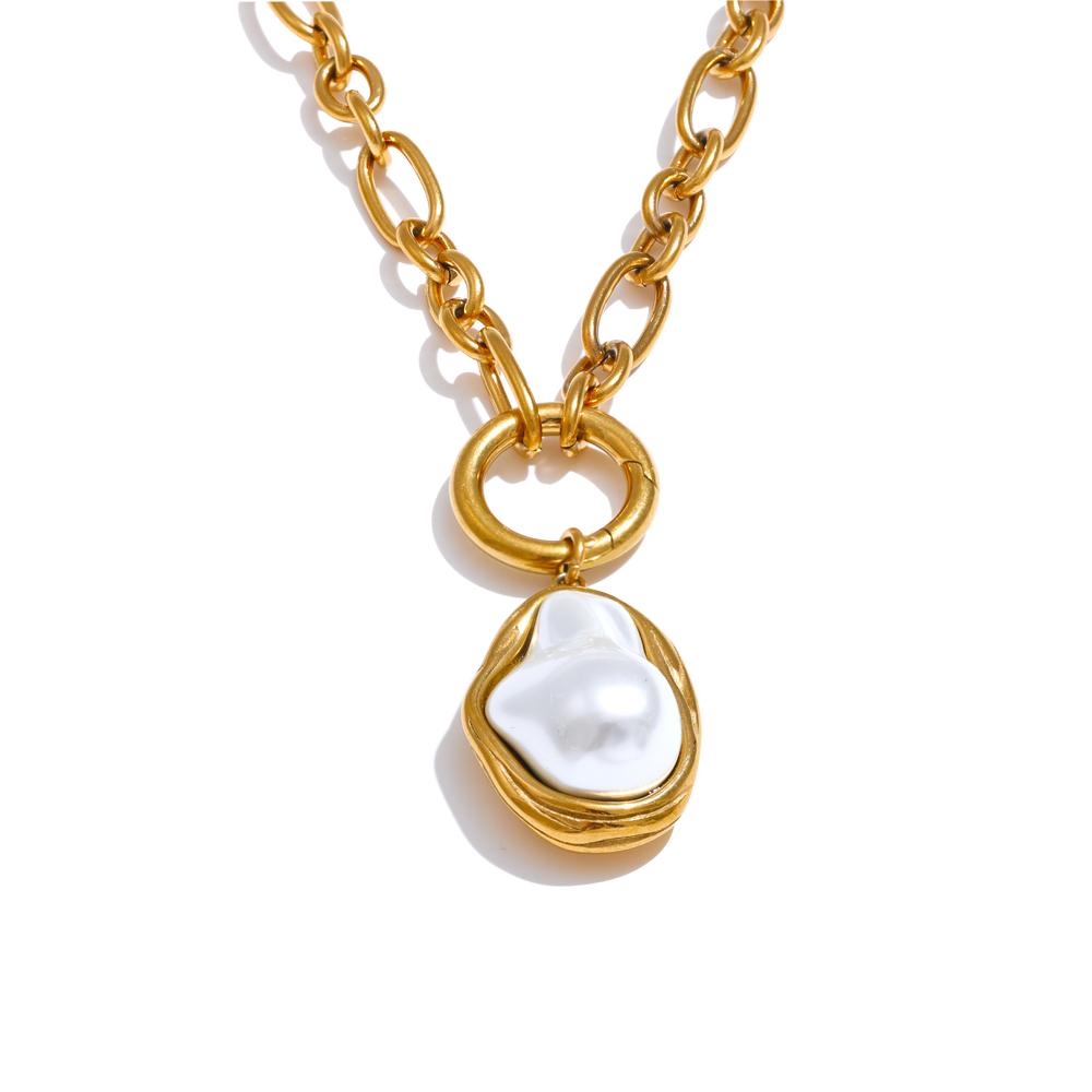 Yhpup 50CM Trendy Baroque Simulated Pearls Golden Pendant Necklace 18K PVD Plated Chain Stainless Steel Fashion Jewelry
Yhpup 50CM Trendy Baroque Simulated Pearls Golden Pendant Necklace 18K PVD Plated Chain Stainless Steel Fashion Jewelry