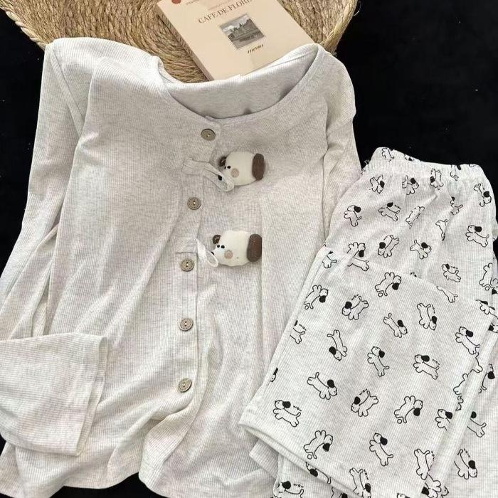 Korean dachshund dog with chest pad pajamas women s spring and autumn ice silk threaded long-sleeved trousers can be worn outside loungewear suit M
Korean dachshund dog with chest pad pajamas women s spring and autumn ice silk threaded long-sleeved trousers can be worn outside loungewear suit M