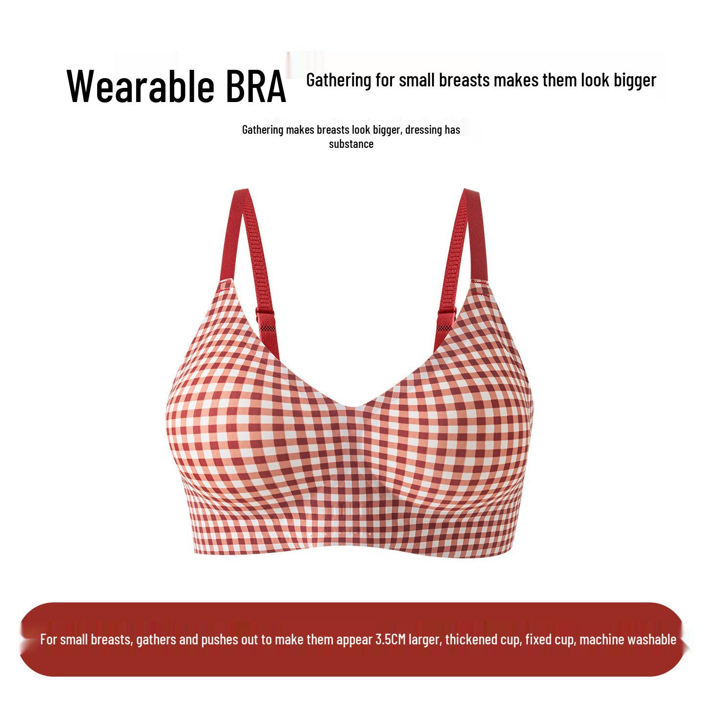 Red & White Checkered Push-Up Bra: Comic Style, Seamless, Anti-Sag, Thickened Wireless Cups for Enhanced Look XL (60-70 kg)
Red & White Checkered Push-Up Bra: Comic Style, Seamless, Anti-Sag, Thickened Wireless Cups for Enhanced Look XL (60-70 kg)