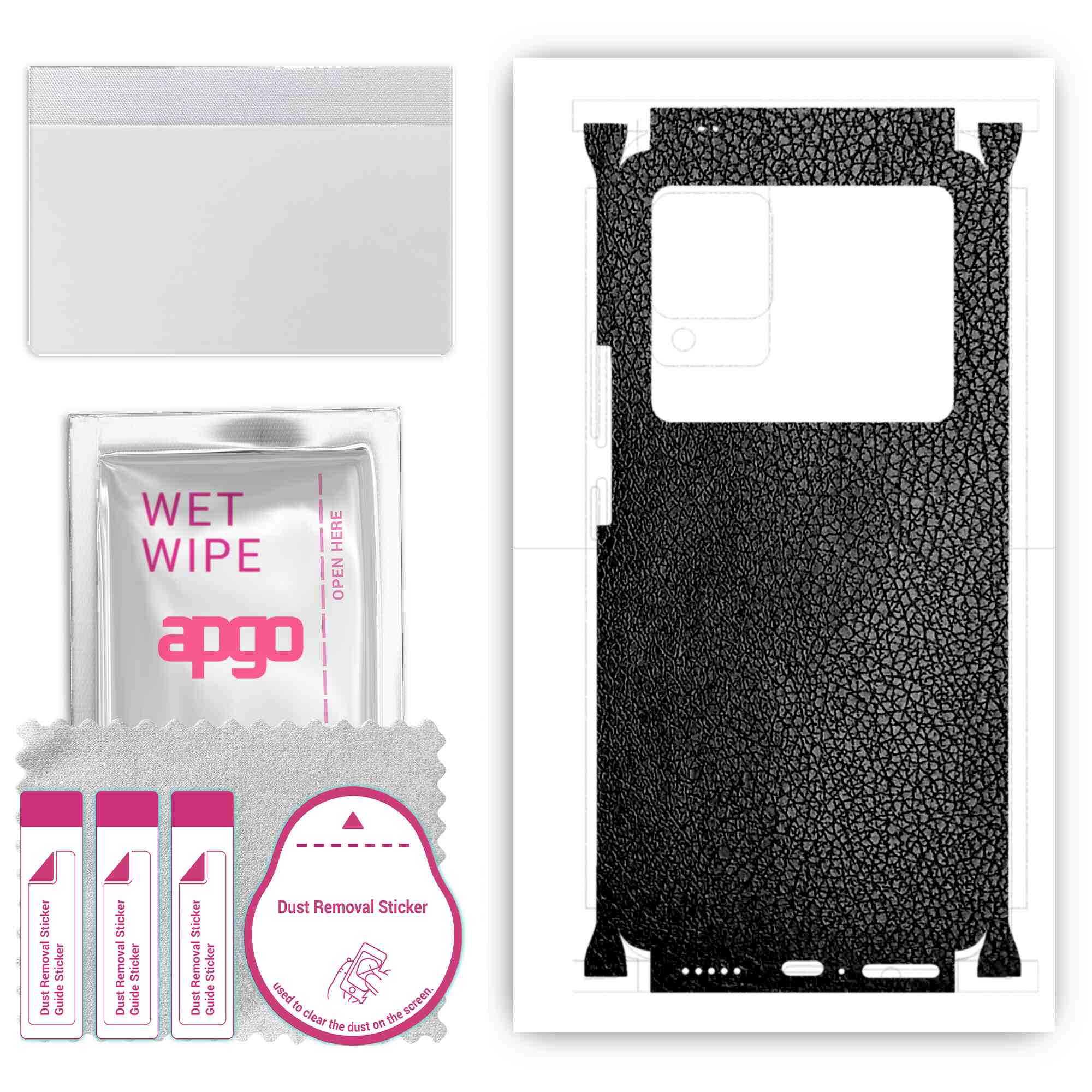 apgo Protective Skin Sticker for the back+sides compatible with Vivo X80, Full Wrap Film, Foil, Vinyl - Pattern Black Leather
apgo Protective Skin Sticker for the back+sides compatible with Vivo X80, Full Wrap Film, Foil, Vinyl - Pattern Black Leather