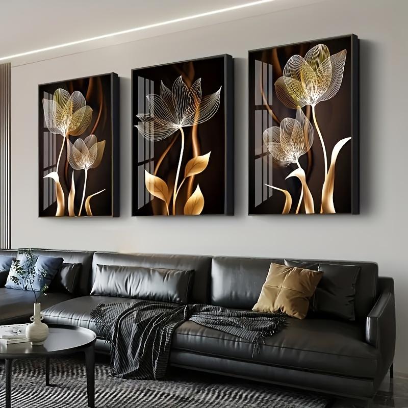 3pcs, Black and Golden Flower Wall Art Canvas Painting for Living Room Decor - Modern Abstract Design, No Frame Required 20X30cmNo Frame
3pcs, Black and Golden Flower Wall Art Canvas Painting for Living Room Decor - Modern Abstract Design, No Frame Required 20X30cmNo Frame