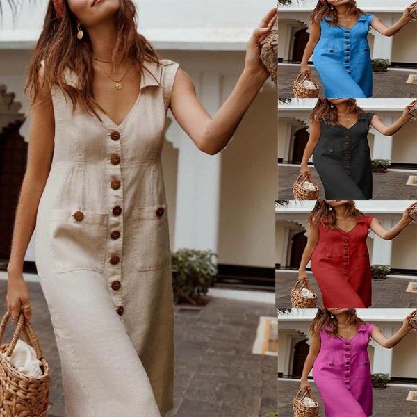 Women Loose Casual Solid Color Plus Size V Neck Summer Sleeveless Dress Tunic Dress S синій
Women Loose Casual Solid Color Plus Size V Neck Summer Sleeveless Dress Tunic Dress S синій