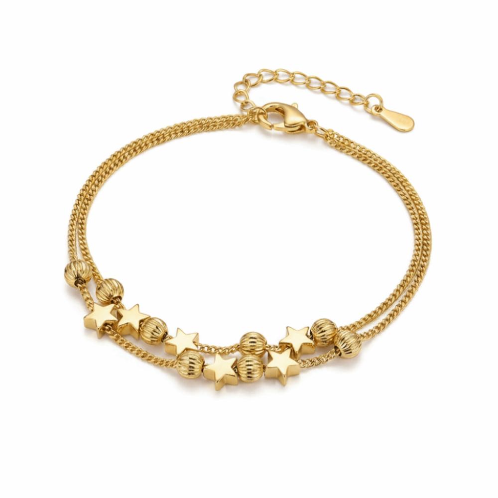 Gold/Silver Star Bracelet Luxury Couple Bracelets Fashion Beaded Bracelet
Gold/Silver Star Bracelet Luxury Couple Bracelets Fashion Beaded Bracelet