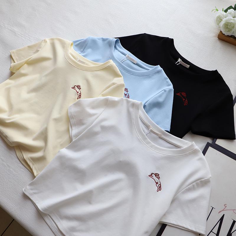 2025 Summer Women s Slimming Short Sleeve T-shirt with Korean Style Rabbit Embroidery One Size
2025 Summer Women s Slimming Short Sleeve T-shirt with Korean Style Rabbit Embroidery One Size