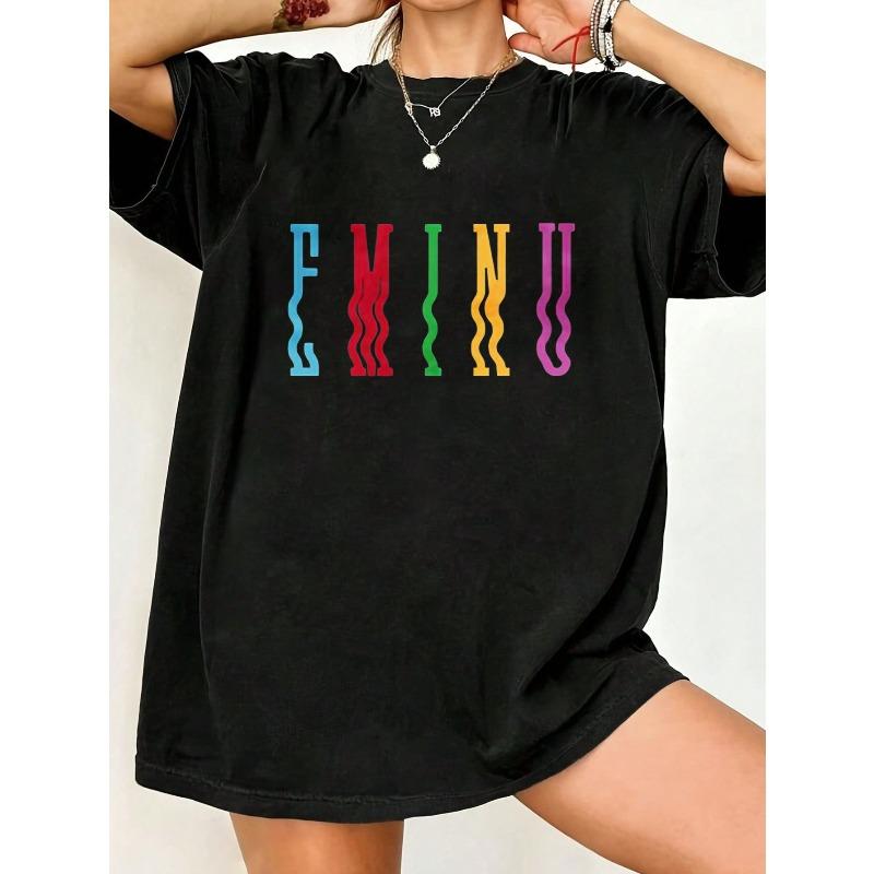 Oversized T Shirt Black Rainbow Eminu Print Casual Streetwear Top For Women Summer Fashion Statement Piece XXXXL
Oversized T Shirt Black Rainbow Eminu Print Casual Streetwear Top For Women Summer Fashion Statement Piece XXXXL
