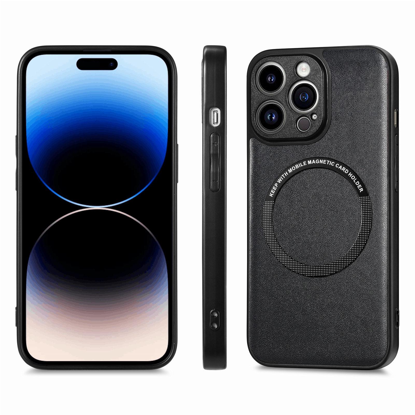 For iPhone 15 Pro Magnetic Phone Case PU Leather Coated PC+TPU Anti-drop Cover Compatible with MagSafe Black
For iPhone 15 Pro Magnetic Phone Case PU Leather Coated PC+TPU Anti-drop Cover Compatible with MagSafe Black