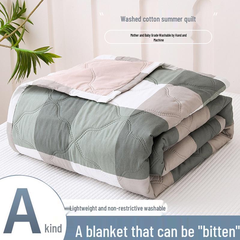Summer Air Conditioning Quilt: Washed Cotton Plaid, Single/Double Size for Children & Students 150x200 cm
Summer Air Conditioning Quilt: Washed Cotton Plaid, Single/Double Size for Children & Students 150x200 cm