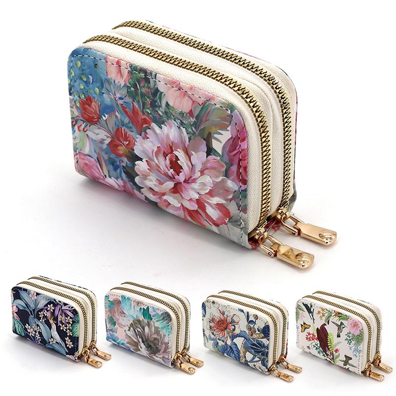 1 шт. Высокоемкий двухслойный многофункциональный кошелек в национальном стиле для монет, сувенирная сумка для карт, двойной кошелек с несколькими отделениями на молнии