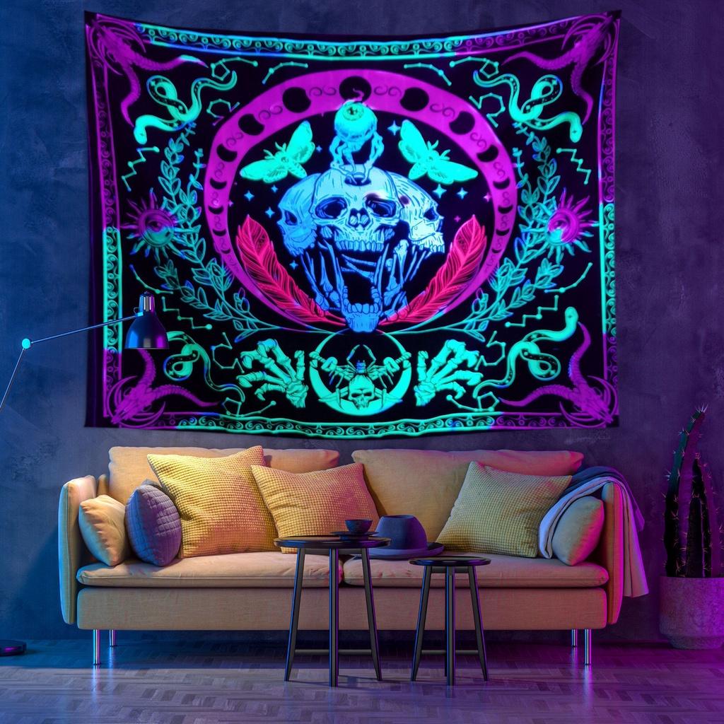 Хэллоуин Череп Украшение Блэклайт Гобелен Флуоресцентные Настенные Плакаты Подвесные Skull,150x100CM
Хэллоуин Череп Украшение Блэклайт Гобелен Флуоресцентные Настенные Плакаты Подвесные Skull,150x100CM