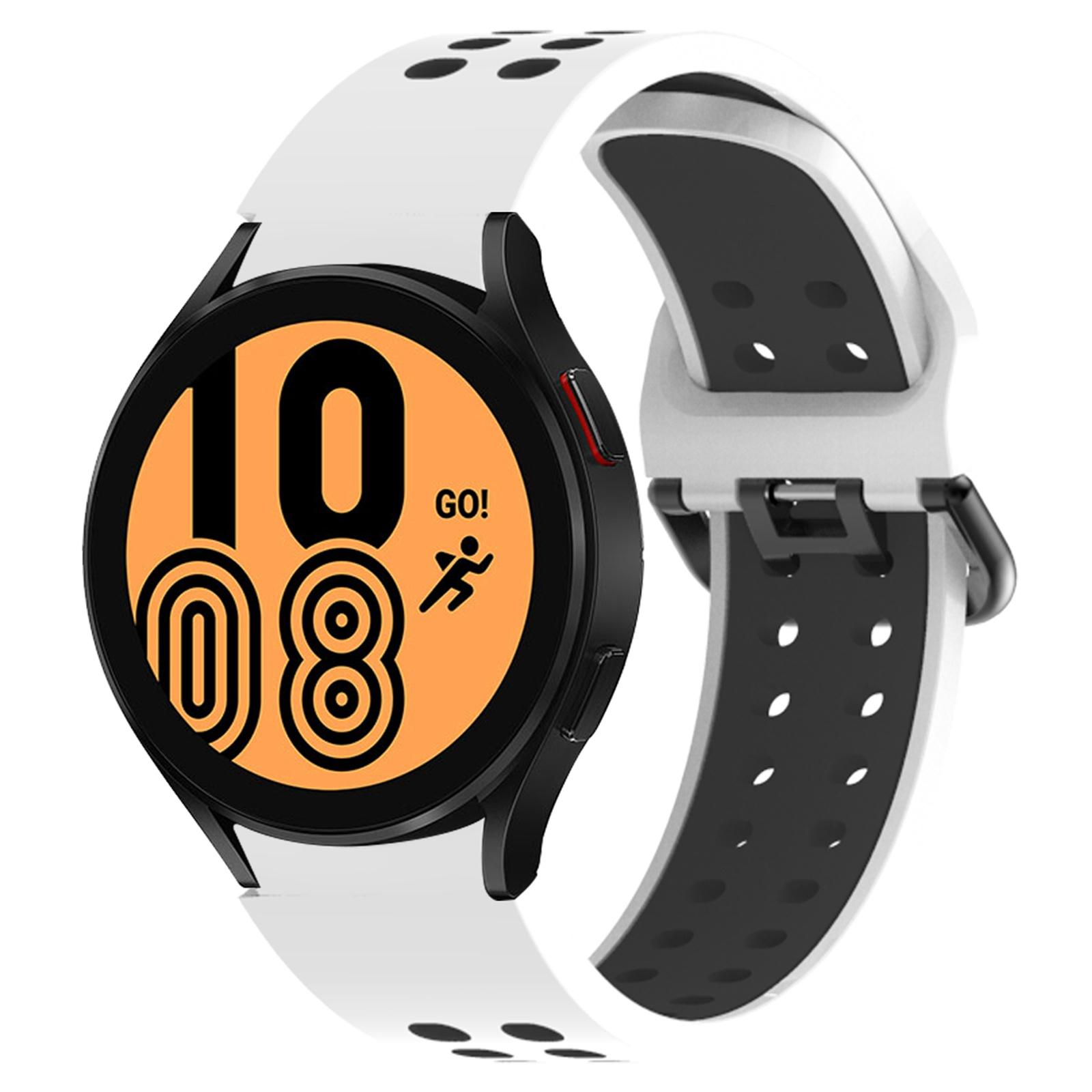For Samsung Galaxy Watch 5 40mm/44mm/5 Pro 45mm Dual-Color Watch Band Replacement Watch Strap 20mm Silicone Watchband with Dual-Hole Buckle Blue/White
For Samsung Galaxy Watch 5 40mm/44mm/5 Pro 45mm Dual-Color Watch Band Replacement Watch Strap 20mm Silicone Watchband with Dual-Hole Buckle Blue/White