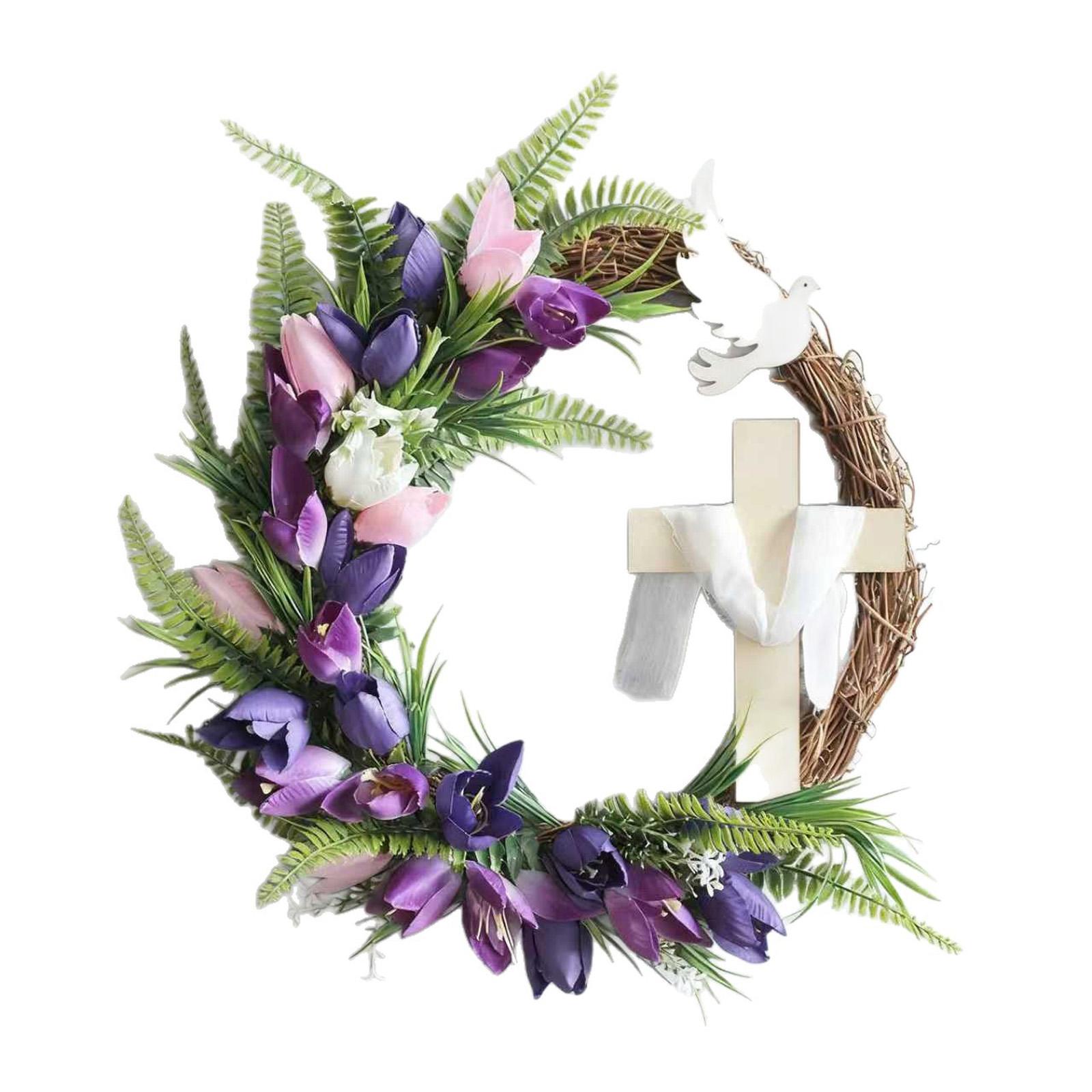 New Easter Cross Wreath With Bow Rattan Ring Garland Hanging Ornament For Home Front Door Wall Garden Decoration Art Gift 35x40cm фіолетовий
New Easter Cross Wreath With Bow Rattan Ring Garland Hanging Ornament For Home Front Door Wall Garden Decoration Art Gift 35x40cm фіолетовий