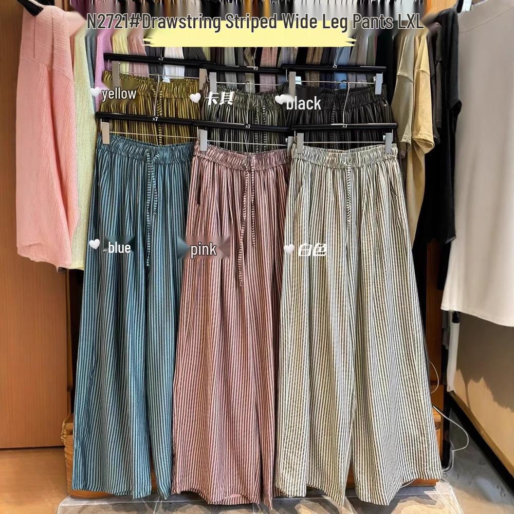 Women s Summer High-Waist Striped Wide-Leg Pants - Plus Size, Casual, Korean Style XL синій
Women s Summer High-Waist Striped Wide-Leg Pants - Plus Size, Casual, Korean Style XL синій
