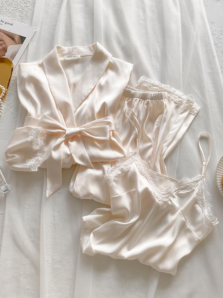 Women s Mulberry Silk Three-Piece Pajama Set: Camisole, Long Pants, Robe - Spring/Summer/Autumn Style (Solid Color, Thin, 2026) Medium грязно-белый
Women s Mulberry Silk Three-Piece Pajama Set: Camisole, Long Pants, Robe - Spring/Summer/Autumn Style (Solid Color, Thin, 2026) Medium грязно-белый