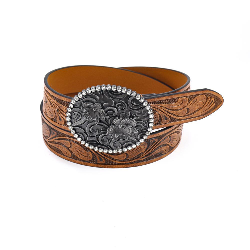 Western Denim Belt Carved Cow Head Big Board Mouth Retro Men S And Women S Pu Niche Punk Leather Belt XL (length 125cm, width 3.8cm)
Western Denim Belt Carved Cow Head Big Board Mouth Retro Men S And Women S Pu Niche Punk Leather Belt XL (length 125cm, width 3.8cm)
