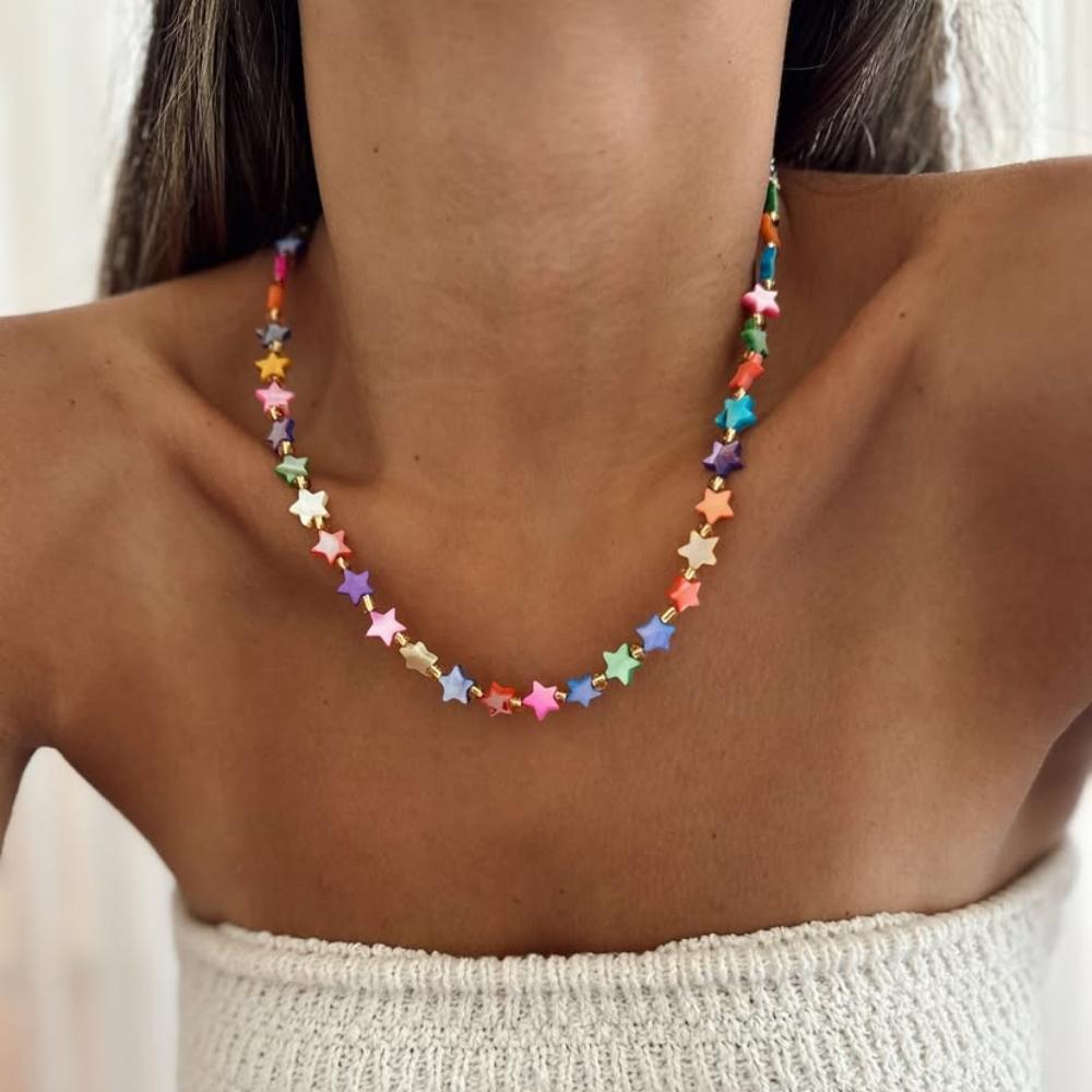 Vlen Boho Beach Necklace for Women Colorful Shell Star Beads Jewelry Summer Vacation Gift Handmade Adjustable Resort Fashion
Vlen Boho Beach Necklace for Women Colorful Shell Star Beads Jewelry Summer Vacation Gift Handmade Adjustable Resort Fashion