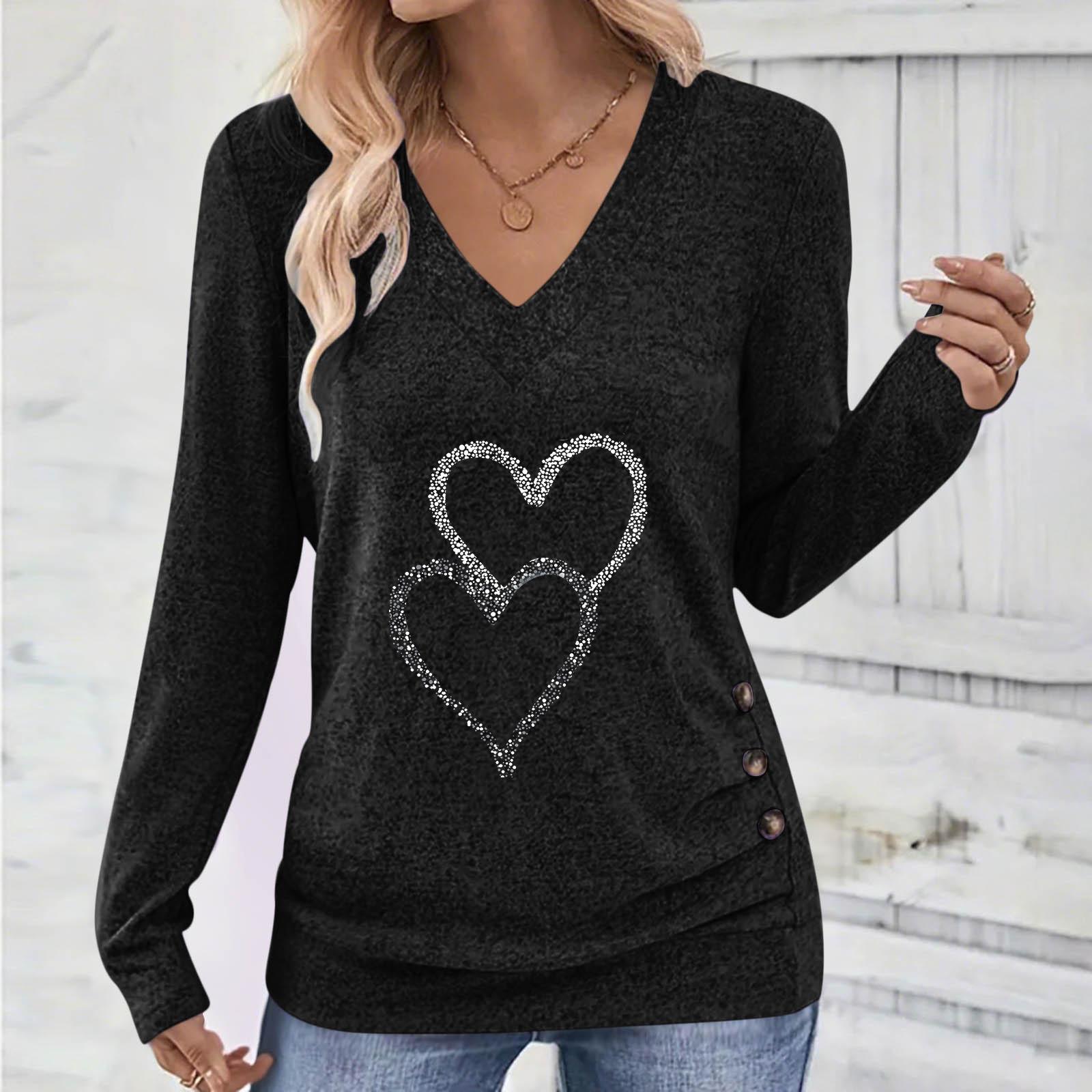 Elegant Valentine s Day Heart Print V-Neck Ruffle Long Sleeve Women s Top - Spring 2026 S чорний
Elegant Valentine s Day Heart Print V-Neck Ruffle Long Sleeve Women s Top - Spring 2026 S чорний