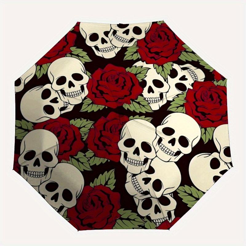 1pc Skull Roses Pattern Automatic Folding Umbrella, Portable & Foldable Design with 8 Ribs, Casual Outdoor Accessory yy250805072
1pc Skull Roses Pattern Automatic Folding Umbrella, Portable & Foldable Design with 8 Ribs, Casual Outdoor Accessory yy250805072